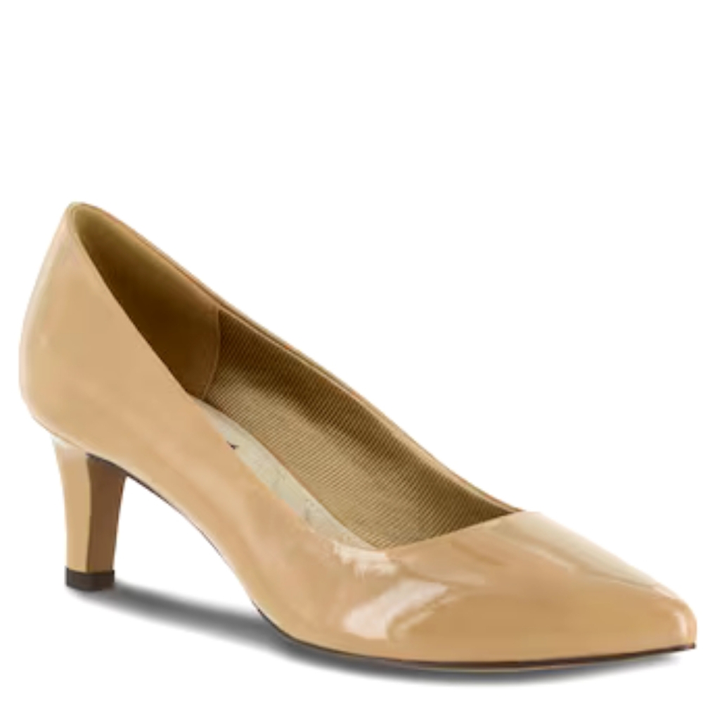Easy Street  Pointe Nude Patent Kitten Heel Pump Women's US 8M